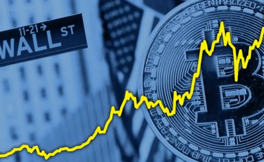 Dynamic image of a trader surrounded by cryptocurrency symbols.